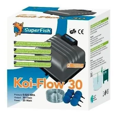 £89.99 • Buy Superfish Koi-flow 30 Fish Pond Air Pump Aeration Set Airstone Airline Kit
