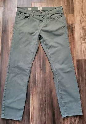 Mens NWOT J Crew Green Stretch Denim Pants Style 484 Sz 33x32 Tapered Leg • $19.99
