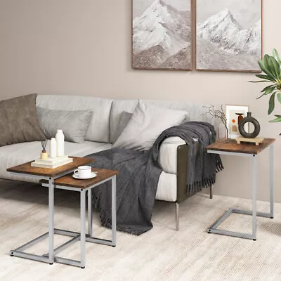 3 Pieces Multifunctional Coffee End Table Set-Rustic Brown • $56.61