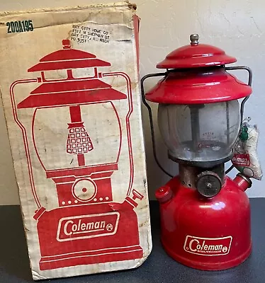 Vintage 1970 Red Coleman Lantern 200A195 With Original Box Made In USA • $233.99