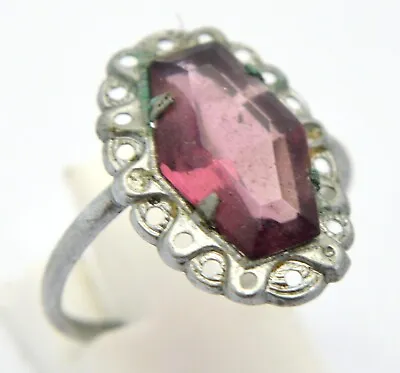 £12.61 • Buy Georgian Antique Ring With Purple Crystal