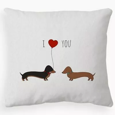 Dachshund I Love You Throw Pillow Case 18 X 18 Inch Decor Cushion Cover Coupl... • $18.23