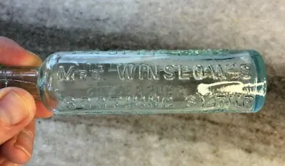 Antique Embossed Mrs Winslow Soothing Syrup Anglo American Drug Co Bangor Maine! • $119