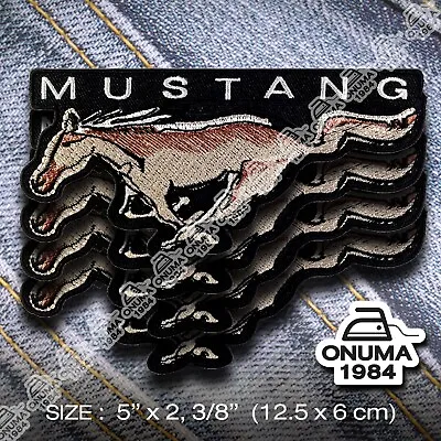 4x MUSTANG Patch Iron On Custom Jacket DIY Cap T-shirt Racing Sport Roadster • $9.99