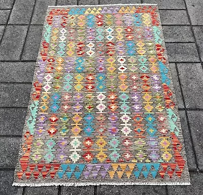 Hand Woven Afghan Wool Kilim Size: 150 X 100 Cm Flat Woven Handmade Floor Rug • $175