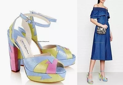 £192.26 • Buy TERRY DE HAVILLAND Zia Allsorts Platform Sandals Hand Made In Span Sz 36  $530