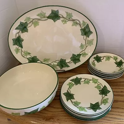 VTG Franciscan Ivy 1949-1953 Half Moon Stamp 10pc Lot Platter Bowl Berry Bread • $60