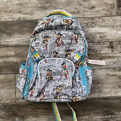 Pottery Barn Kids  Wonder Woman School Backpack DC Comics Monogram K • £28.71