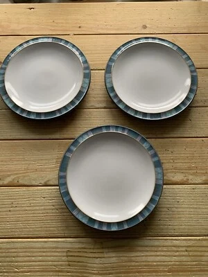 £26 • Buy 3 Denby Azure Coast  Tea Plates 7.2 Inches