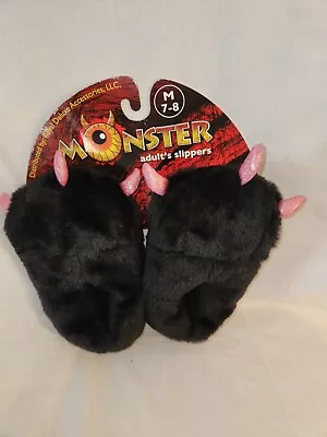 Size 7-8 Monster Adults Slippers Black • $20