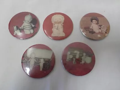 Vintage Lot Of 5 Cupie Kewpie Doll Refrigerator Magnets Buttons 2.25  • $19.99