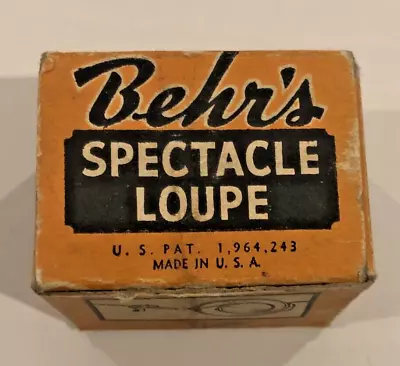 Vintage Behr’s Spectacle Loupe Jewelers Easy-On Clip Glasses Magnifier W/Box • $39.99