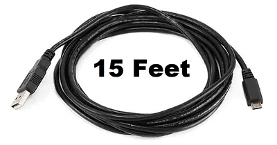 15 Feet Micro USB Cable Extra Long Cord Charger Smartphone Android Phones Tablet • $16.12