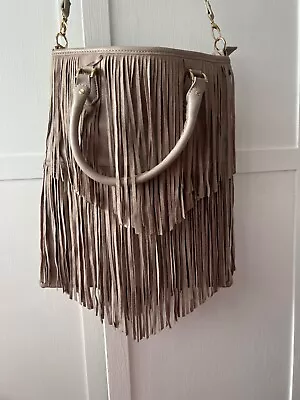 Jayley Fringe Camel Handbag With Handles Excellent Condition • £10