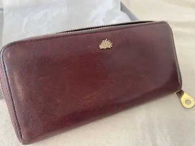 Mulberry Long Wallet Bordeaux Round Zipper Burgundy Color 20×10×2.3 Cm W/box • $126.80