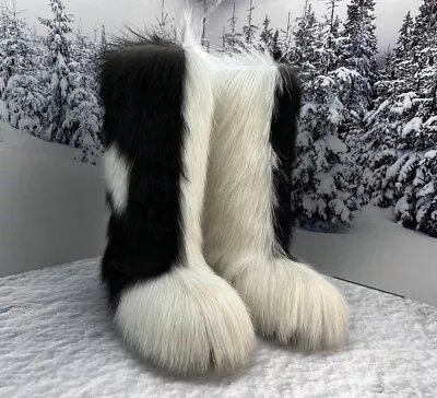 Men's Genuine Fur Mukluks Real Goat Fur Winter Snow Boots For Men By Litvin • $429.75