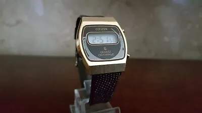 $110.40 • Buy 70's Vintage Slim Line Gents Digital Wrist Watch CITIZEN CRYSTRON LC 50-6125