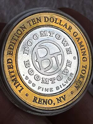 $23 • Buy Boomtown Reno Nv Casino Limited Edition $10 Gaming Token Coin .999 Silver
