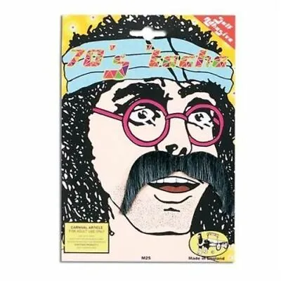 1970s 70s Grey Hippie Self Adhesive Moustache Tash Fancy Dress  • £2.95