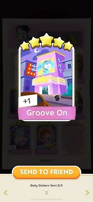 Monopoly Go - Making Music- 5 Star Sticker ⭐️⭐️⭐️⭐️⭐️- Set 18 Groove On • $4.50
