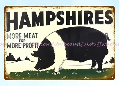 Home Decor Paintings Hampshire Hogs Pig Livestock Farm Metal Tin Sign • $18.80