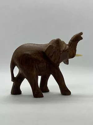 Vintage Hand Carved Small Wooden Elephant • $15