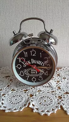 Jack Daniels Alarm Clock No 7 Wind Up Chrome Bells Whiskey • £12