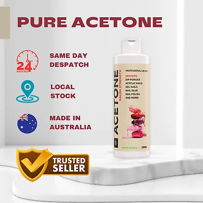 Pure 100% Acetone SNS Gel Acrylic Nail Polish Soak Off Salon Remover 250 Ml • $17.95