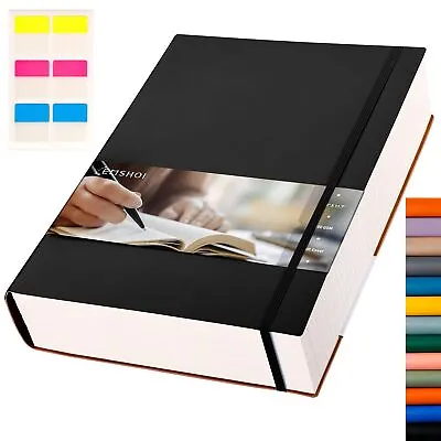 EMSHOI Lined Journal Notebook - 400 Pages A4 Large 100gsm Journals A4 Black • $27.76