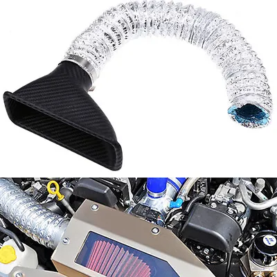 $16.71 • Buy Carbon Fiber Look Car Front Bumper Turbo Intake Pipe Air Funnel Fit For Truck 
