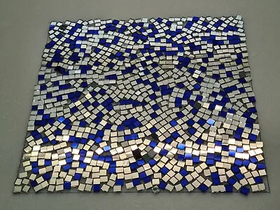 300 Pieces Mixed Blue & Silver Glass Mirror Tiles Aprox 5 X 5 Mm Art&Craft • £3.99