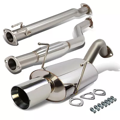 Fit 02-05 Honda Civic Si Ep3 4  Muffler Rolled Tip Racing Catback Exhaust System • $156.78