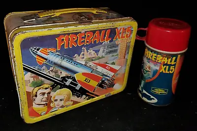 Vintage FIREBALL XL5 LUNCH BOX With Vintage Thermos / 1964 King Seeley (KR) • $125