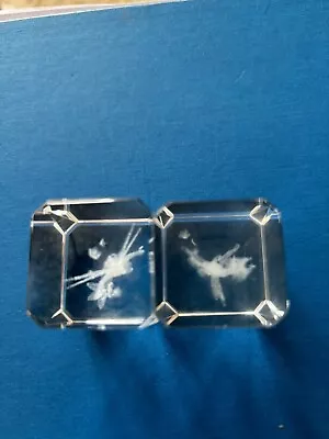 Pair Of Fairies In Crystal Blocks  • £2.50