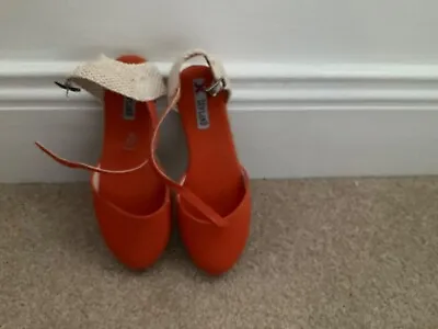 Ladies / Child’s Orange Sandals/ Espadrilles Size 33 Worn Once Bought In Spain  • £10