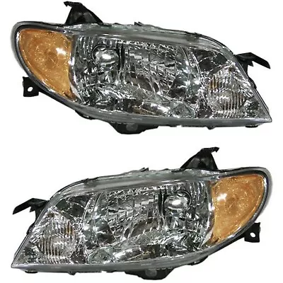 Headlight Set For 2001-2003 Mazda Protege Left And Right With Aluminum Bezel 2Pc • $92.21