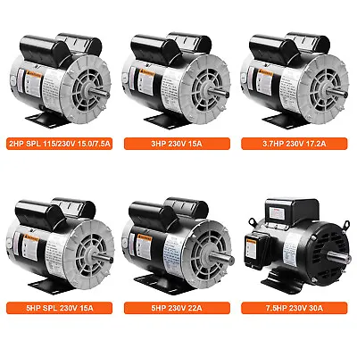 VEVOR 2HP SPL/3HP/3.7HP/5HP SPL/5HP/7.5HP Air Compressor Motor CW/CCW Rotation • $127.99