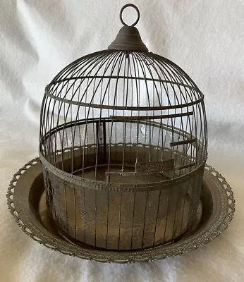 ANTIQUE BRASS INTRICATE BIRDCAGE BIRD CAGE Early 1900s By Hendryx • $95