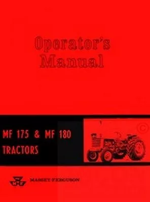 Massey Ferguson MF 175 180 MF175 MF180 Operators Manual • $16.92