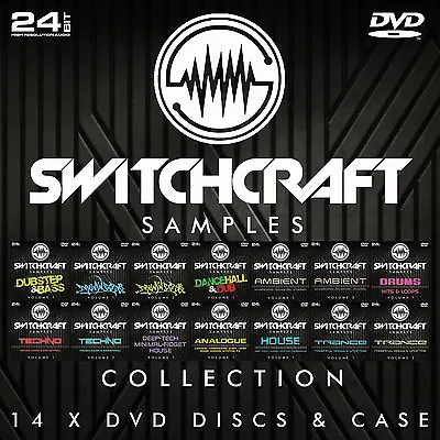 SWITCHCRAFT SAMPLES 14 X DVD - 24BIT WAV STUDIO / MUSIC PRODUCTION GIFT SET • £49.99