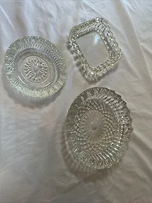 Lot Of 3 Vintage Glass Ashtrays - Various Sizes • $14.99