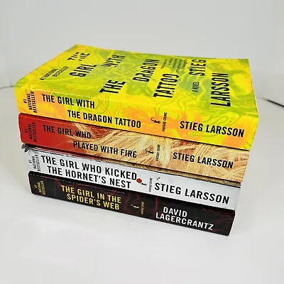 4 Millennium Series Girl With The Dragon Tattoo Larsson Lagercrantz #1-4 PB VG+ • $20.42