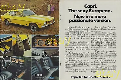 1972 Mercury Capri Ad Vintage Magazine Advertisement 8x11 Ford V6 4 Speed 72 • $5