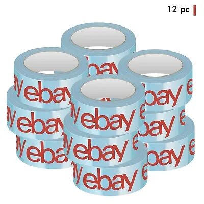 12x EBay Packaging Strong Parcel Branded Packing Cartoon Sealing 48mm X 66M • £15.35