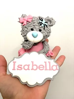 Teddy Bear Me To You And Name Edible Birthday Christening Cake Topper Set • £33.99