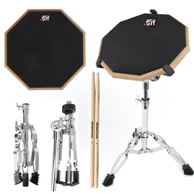 $49.99 • Buy Drum Practice Pad Set 12 Inch Double-Sided With Stand Drum Sticks For Beginner