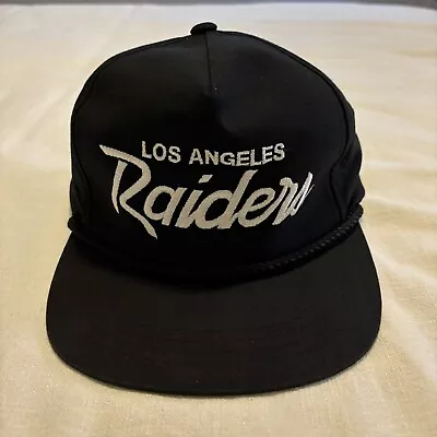 Vintage Los Angeles Raiders Double Script Rope Snapback Hat Cap NFL Yupoong • $80