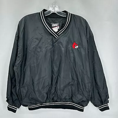 VTG Louisville Cardinals Pullover Windbreaker Mens Extra LargeBIKE Shiny Black  • $18.89