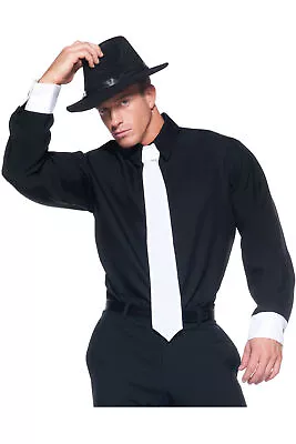 Plain Gangster Mafia Shirt Tie Halloween Costume Top Accessory Adult Men • $14.68