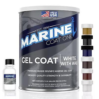 Marine Coat One Fiberglass White Gelcoat Repair Kit For Boat (1 Gallon) • $109.99